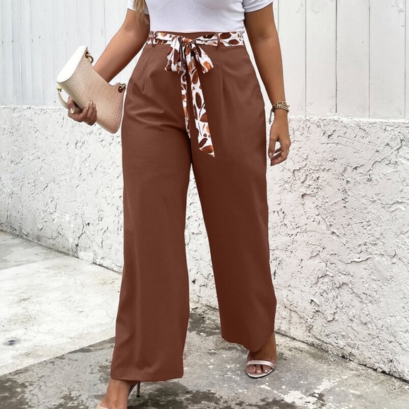 Plus Black Wide Leg Work Pants Minimalist - Picture 7 of 10